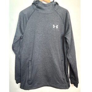 Under Armour Sweatshirt Womens Medium Gray Pullover Hoodie Fitted Coldgear